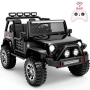 Sunnyfree 24 Volt Ride on Toys, 4WD 800W Power Car Wheel with Remote, 24V Ride ons with 2 Seater, Electric Car for Kids with Bluetooth, LED Lights, Seat Belt & Lockable Doors, 3-8, Black