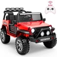 thumbnail image 1 of Sunnyfree 24 Volt Ride on Toys, 4WD 800W Power Car Wheel with Remote, 24V Ride ons with 2 Seater, Electric Car for Kids with Bluetooth, LED Lights, Seat Belt & Lockable Doors, 3-8, Red, 1 of 13