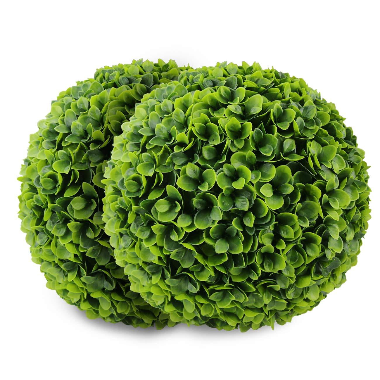 15.7-Inch Green Faux Boxwood Topiary Balls, Set of 2
