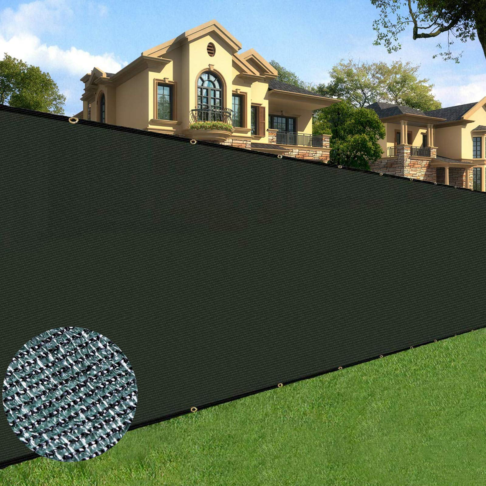 Green HDPE Garden Privacy Screen Fence with Brass Grommets