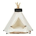 thumbnail image 1 of Pet Tent House puppy bed cat teepee Portable Teepee With Thick Cushion And 6 Colors Available For Dog Puppy Excursion Outdoor Indoor 60cm, 1 of 5