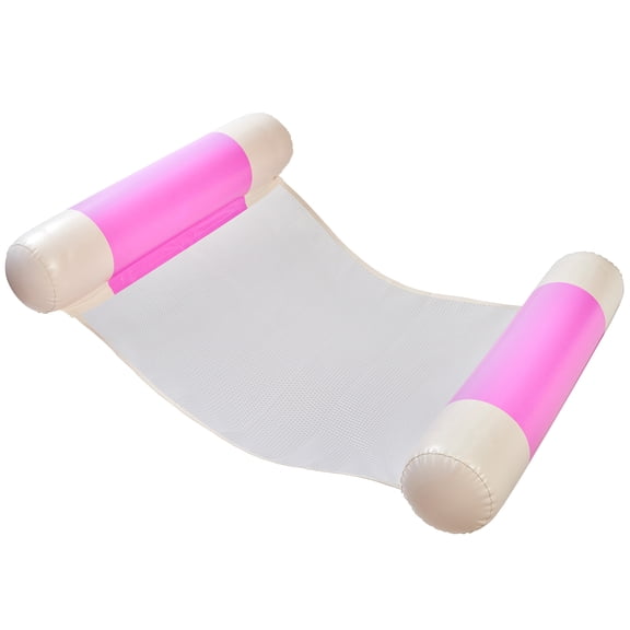 Sunnylife: Floating Hammock - Zest Magenta - Pink-Cream, Inflatable Side Bolsters, Mesh Bottom, Lay & Sit Pool & Water Lounger, 175lb Cap, Teen-Adult