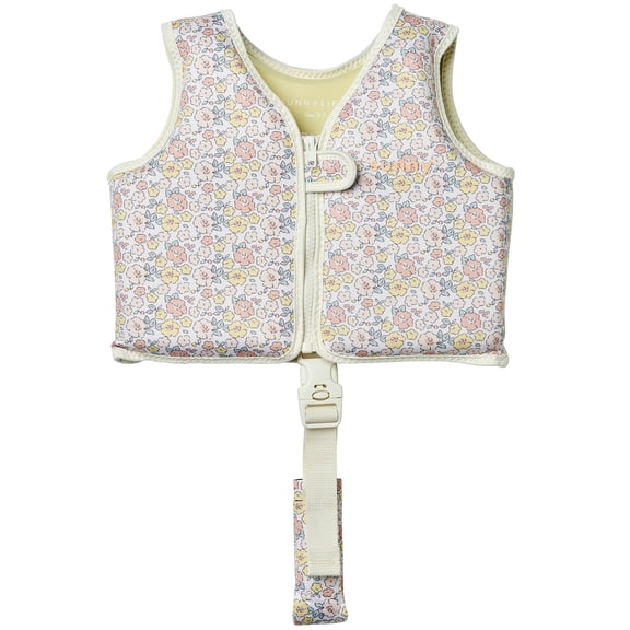 Sunnylife: Kids Float Vest 2-3 - Into the Garden - Ditsy Floral, Children Up To 42lbs, Pool & Water Jacket, Zip Front, Safety Strap, Natural Rubber