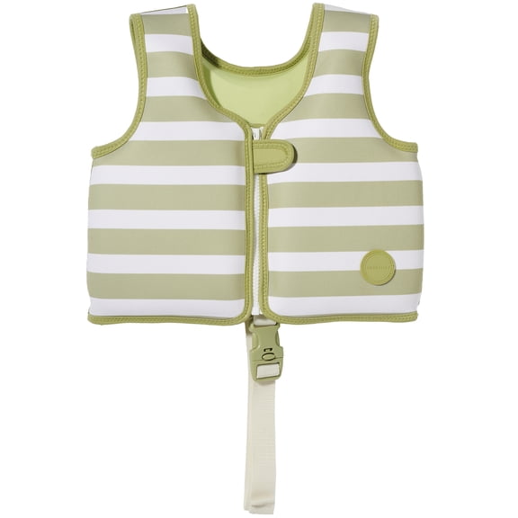 Sunnylife: Kids Swim Vest: Size 2-3 - Into the Wild - Khaki Crocodile, Children Up To 42lbs, Pool Water Float Jacket, Zip Front, Safety Strap, Rubber
