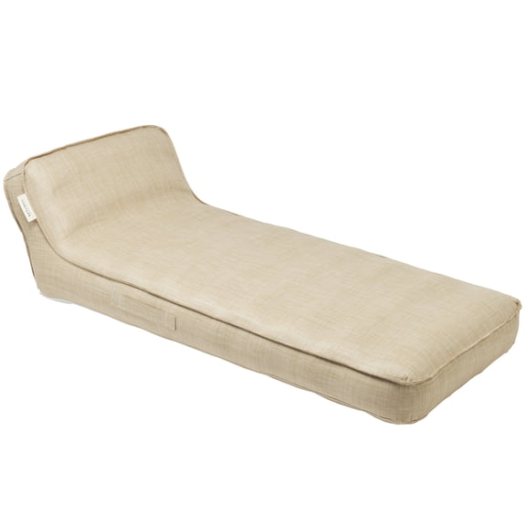 Sunnylife: Luxe Lie-On Lounger - Tierra Rattan - Beige Inflatable Pool Water Float, Lay-Flat w/ Head Rest, Beach-Outdoor-Party Seat, Removeable Cover