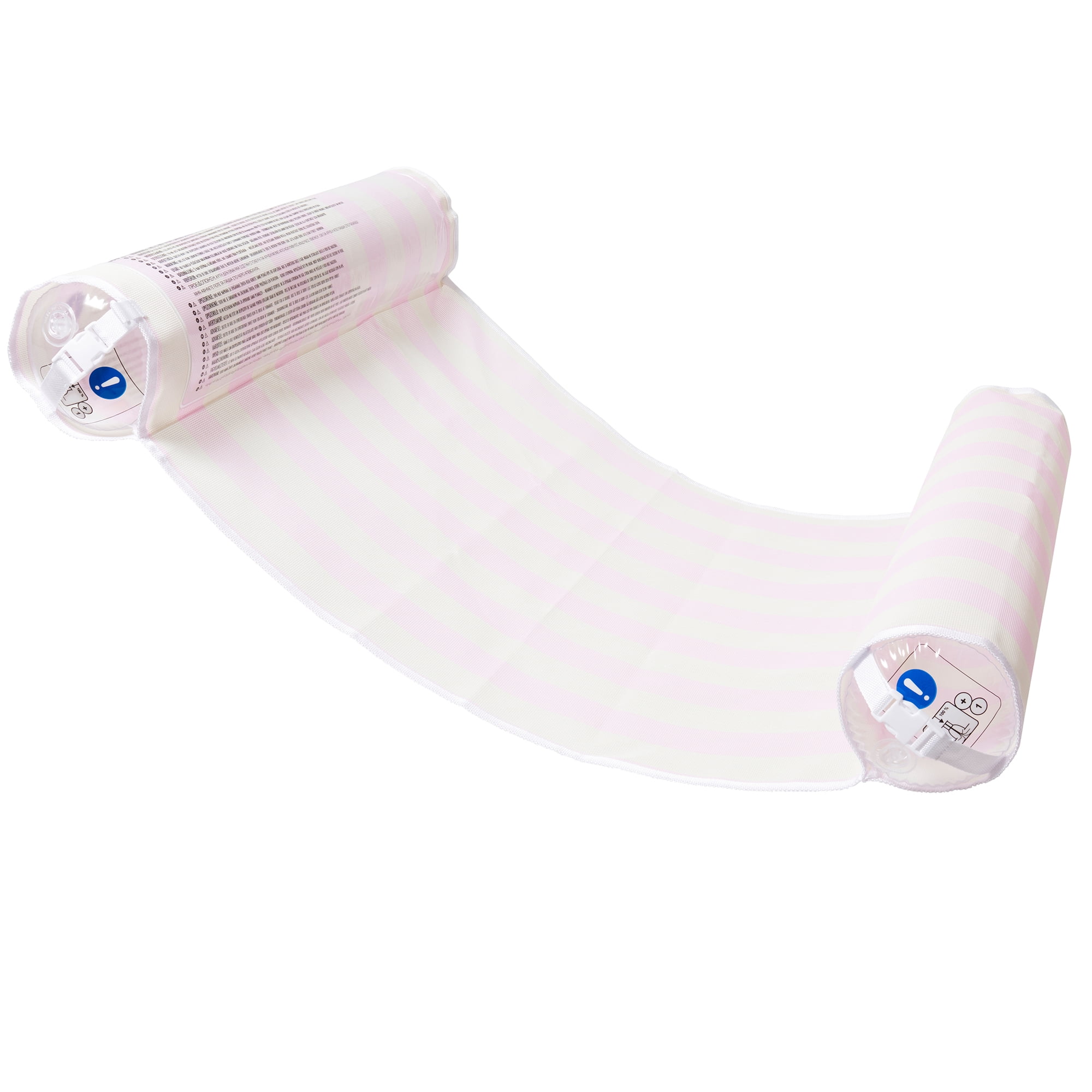 Sunnylife: Mesh Hammock Float - Bubblegum Pink - Inflatable Side Bolsters, Water Seat & Lounge, Strip Pink & Cream, 175lb Capacity, Adults Ages 14+