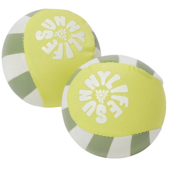 Sunnylife: Skim Ball Set - Tides Out Citrus - 2Pk - Yellow & Khaki, Pool & Water Games, Toys Designed To Skim & Bounce On The Water, Family & Kids