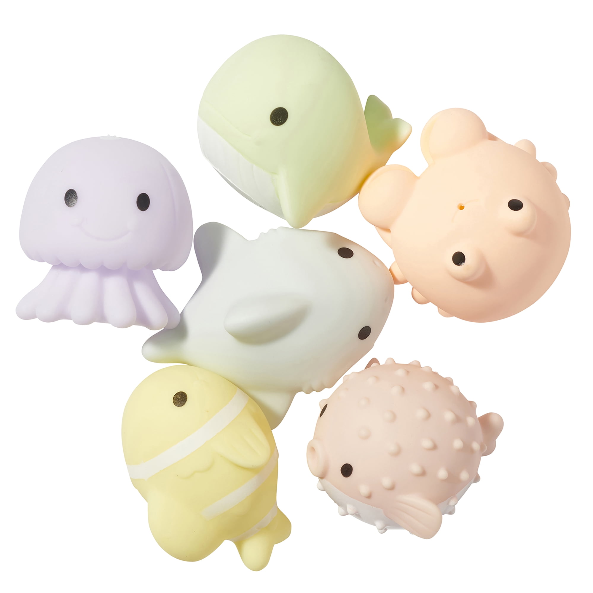 Sunnylife: Splash Toys: Sea Animal Ocean Friends - 6pc Water Squirters, Various Pastel Colors, Floating Pool Toys, Bath-Beach-Sand Play, Kids 3+