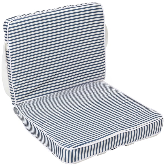 Sunnylife: Take Anywhere Folding Chair - Resort Stripe Navy Blue - Sun Lounger Seat, Poolside-Sand-Outdoor, 6 Recline Positions, Foam Pad, Steel Frame