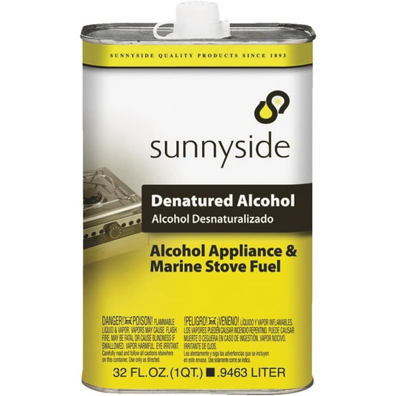 Sunnyside Denatured Alcohol 1 Qt - Premium Stove Fuel & Accessories