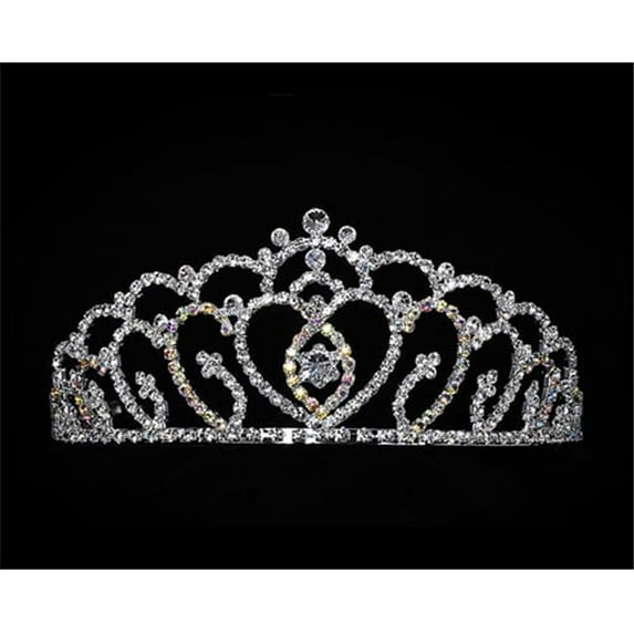Sunnywood 3542 Silver Rhinestone Tiara - AB Stone