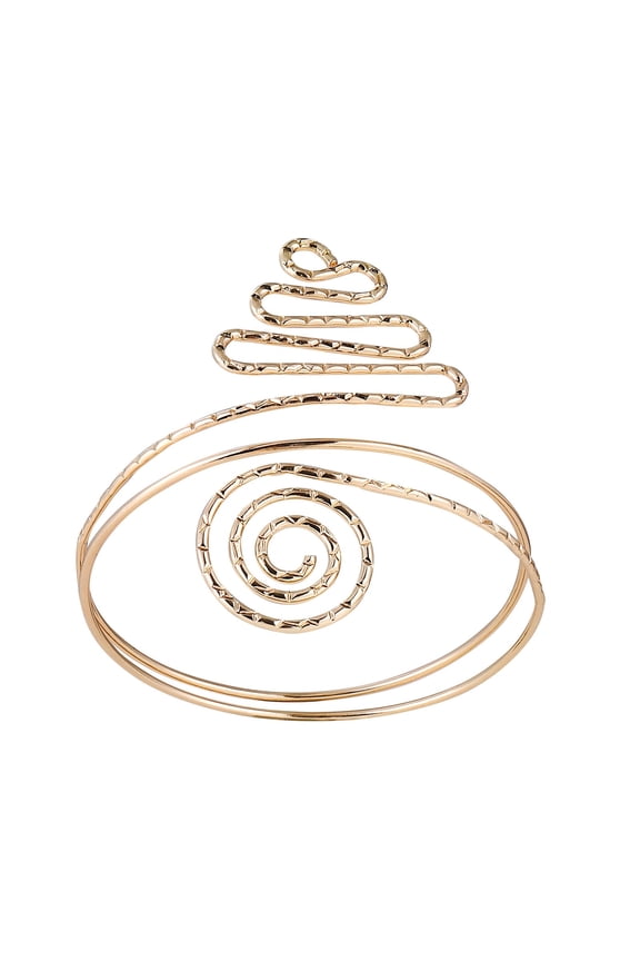 Gold Egyptian Arm Cuff Bracelet for Women, Greek Roman Upper Armlet for Costumes and Renaissance Faires