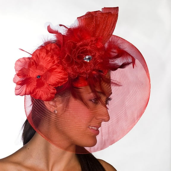 Sunnywood Red Derby Hat With Flowers