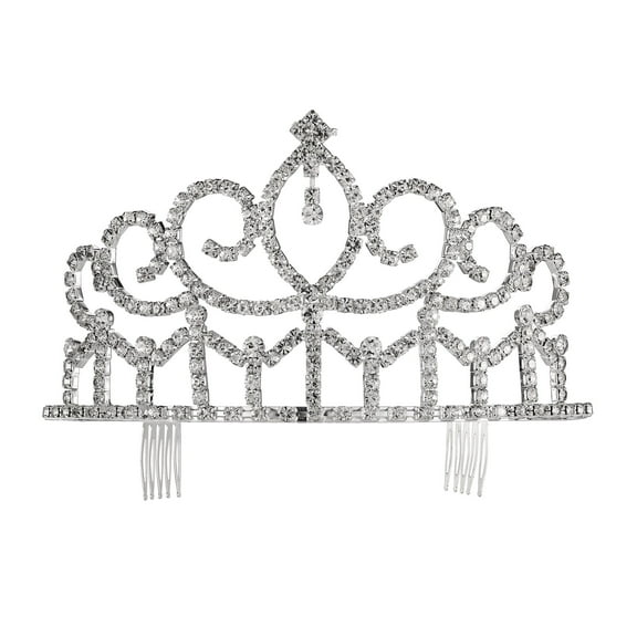 Sunnywood Rhinestone Crown Bridal Headpiece – Sparkling Wedding Tiara for Brides, Proms, and Princess Dress-Up