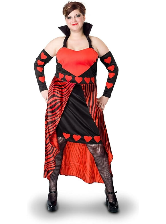 Sunnywood Women's Plus-Size Lava Diva Queen Of Hearts Costume X-Large Red/Black