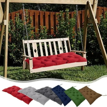 Sunocda Porch Swing Cushions, Super Soft Waterproof Overstuffed Outdoor Bench Cushion with Ties 2-3 Seater for Garden Patio Furniture, 40" x 20" Seat Cushion