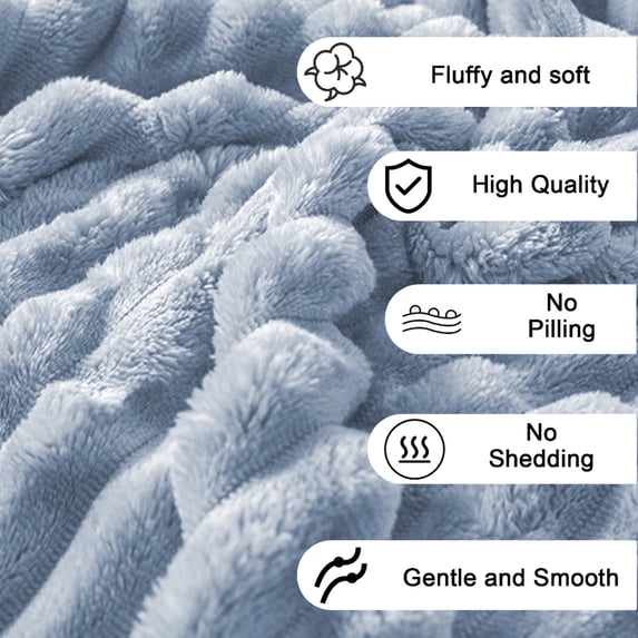 Sunocda Throw Blanket, 70x100CM Extra Large Super Soft Thick Double Layer Raschel Fleece Blanket - Solid Color Velvet Throw Blanket for Couch Bed Sofa Home Decor
