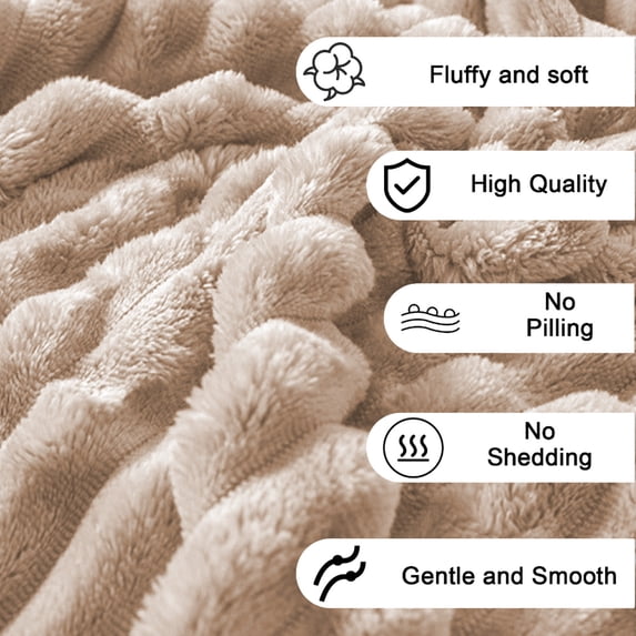 Sunocda Throw Blanket, 70x100CM Extra Large Super Soft Thick Double Layer Raschel Fleece Blanket - Solid Color Velvet Throw Blanket for Couch Bed Sofa Home Decor