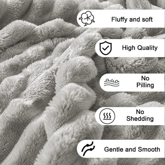 Sunocda Throw Blanket, 70x100CM Extra Large Super Soft Thick Double Layer Raschel Fleece Blanket - Solid Color Velvet Throw Blanket for Couch Bed Sofa Home Decor