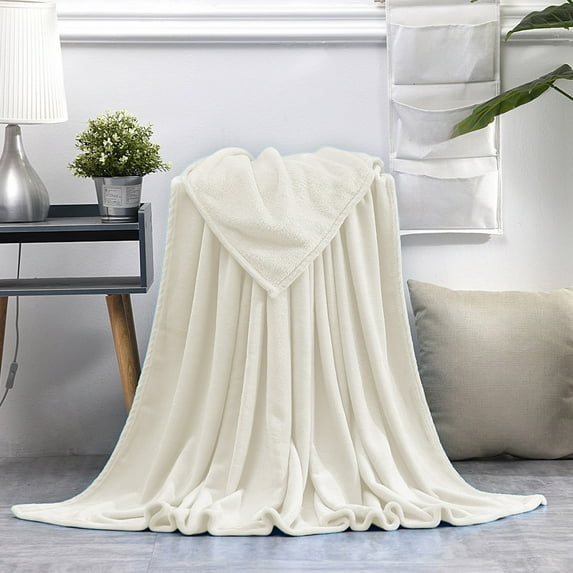 Sunocda Throw Blanket, Super Soft Flannel Throw Blanket for Couch Bed - 59" x 37" Solid Color Velvet Fleece Blanket for Sofa Room Home Decor
