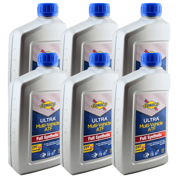 Sunoco 5673 Ultra Full Synthetic Multi-Vehicle ATF CVT Compatible, 1 Quart - Pack of 6