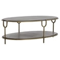 thumbnail image 1 of Sunpan Arya 51" Contemporary Metal Coffee Table with Brass Iron Frame in Brass, 1 of 7