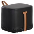 thumbnail image 1 of Sunpan Axio 19.25" Modern Faux Leather Ottoman in Napa Black/Napa Cognac, 1 of 5