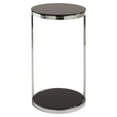 thumbnail image 1 of Sunpan Benjamin 11" Modern Glass End Table with Polished Steel Base in Black, 1 of 5