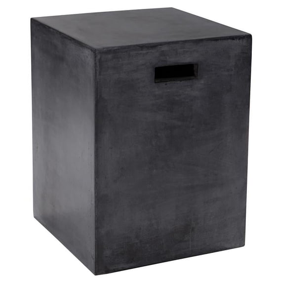 Sunpan Castor 13.75" Square-shaped Modern Concrete End Table in Black