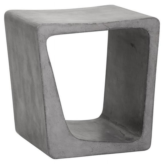 Sunpan Darwin 19" Modern Concrete Irregular-shaped End Table in Gray