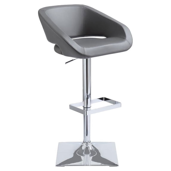Sunpan Gustavo 24 - 32.5" Modern Faux Leather Adjustable Stool in Gray