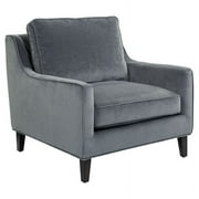 Sunpan Hanover 19" Contemporary Fabric Armchair in Espresso/Blue
