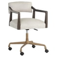 thumbnail image 1 of Sunpan Keagan 20-22.5" Mid-Century Leather Office Chair in Saloon Light Gray, 1 of 1