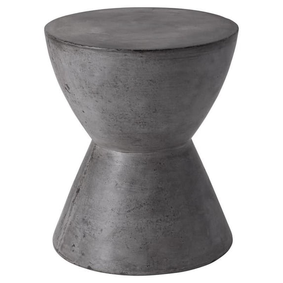 Sunpan Logan 15" Round Contemporary Concrete End Table in Anthracite Gray