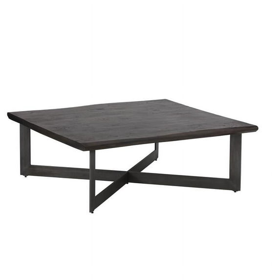 Sunpan Marley 48" Square Transitional Wood Coffee Table in Brown