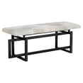 thumbnail image 1 of Sunpan Pilar 52" Rectangular Transitional Cowhide Leather Bench in Gray, 1 of 5