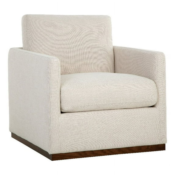 Sunpan Portman 18.5" Modern Fabric Swivel Lounge Chair in Cream