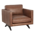 thumbnail image 1 of Sunpan Rogers 16.75" Modern Leather and Wood Armchair in Shalimar Tobacco, 1 of 8