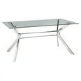 thumbnail image 1 of Sunpan Tista 63" Rectangular Contemporary Glass Dining Table in White, 1 of 2