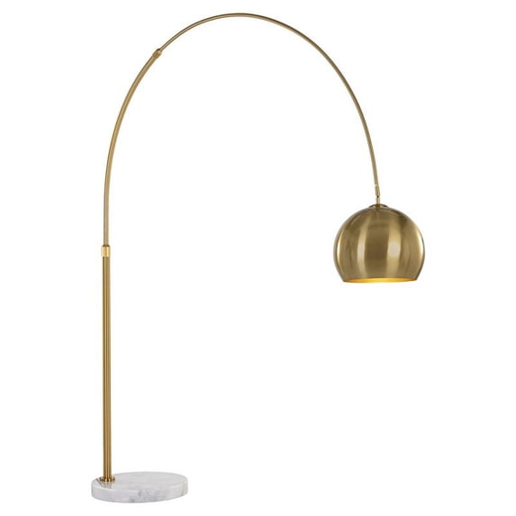 Sunpan Vern 63.5" 1-light Modern Metal Floor Lamp with A Globe Shade in Brass