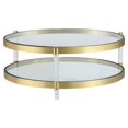 thumbnail image 1 of Sunpan York 41" Modern Tempered Glass Coffee Table in Brass/Clear, 1 of 1