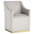thumbnail image 1 of Sunpan Zane 18.5" Modern Fabric Wheeled Lounge Chair in Cream, 1 of 7