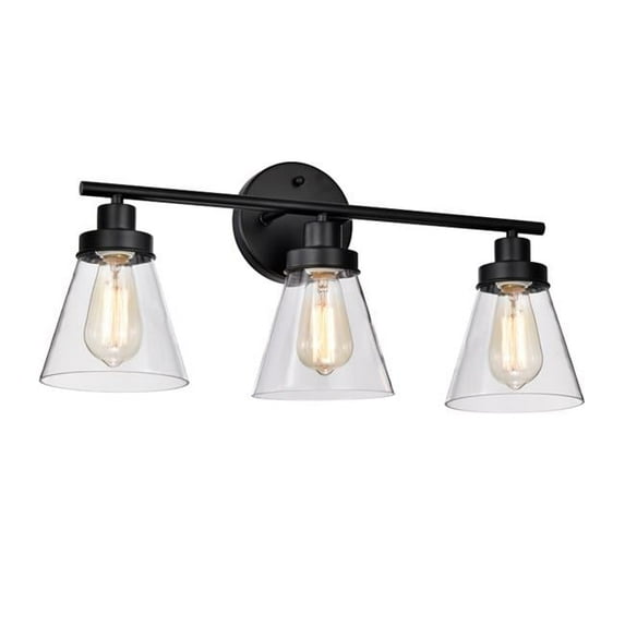 Sunpark 4458-05-3E26 3 Light LED Vanity Light Fixture, Black