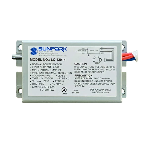 Sunpark LC-12014T, Circline Lamp Compact Electronic Fluorescent Ballast With Circline Lamp Plug 120 Volt pack of 3