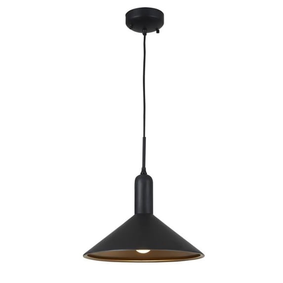 Sunpark P209D-05-22-E26 13.8 x 10.8 x 6 ft. LED Pendant Light Fixture with Adjustable Hanging Length, Black & Gold