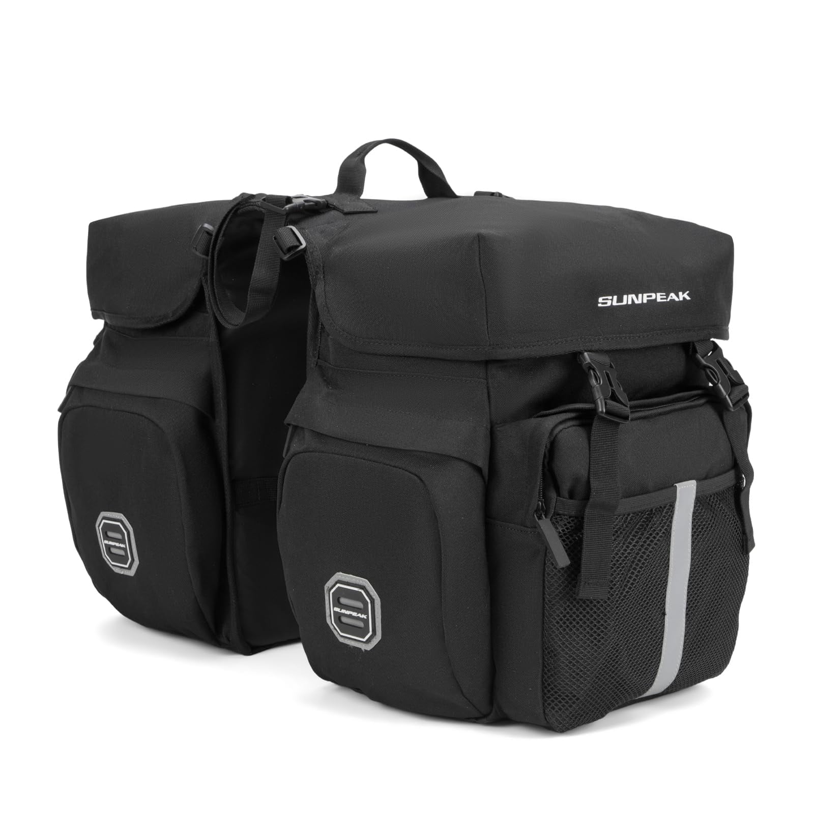 Sunpeak Bike Rack Pannier in Green with Waterproof Cover bike storage bag bicycle saddle bag