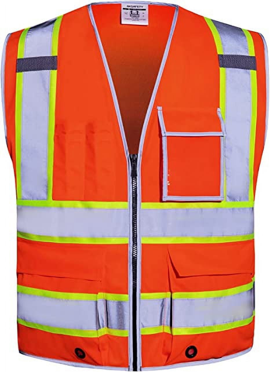 Sunpeak Safety Vest for Men with 10 Pockets, High Visibility Reflective Vest, Work Vest for Men
