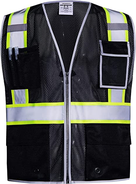 Sunpeak Safety Vest for Men with 8 Pockets, High Visibility Reflective ...