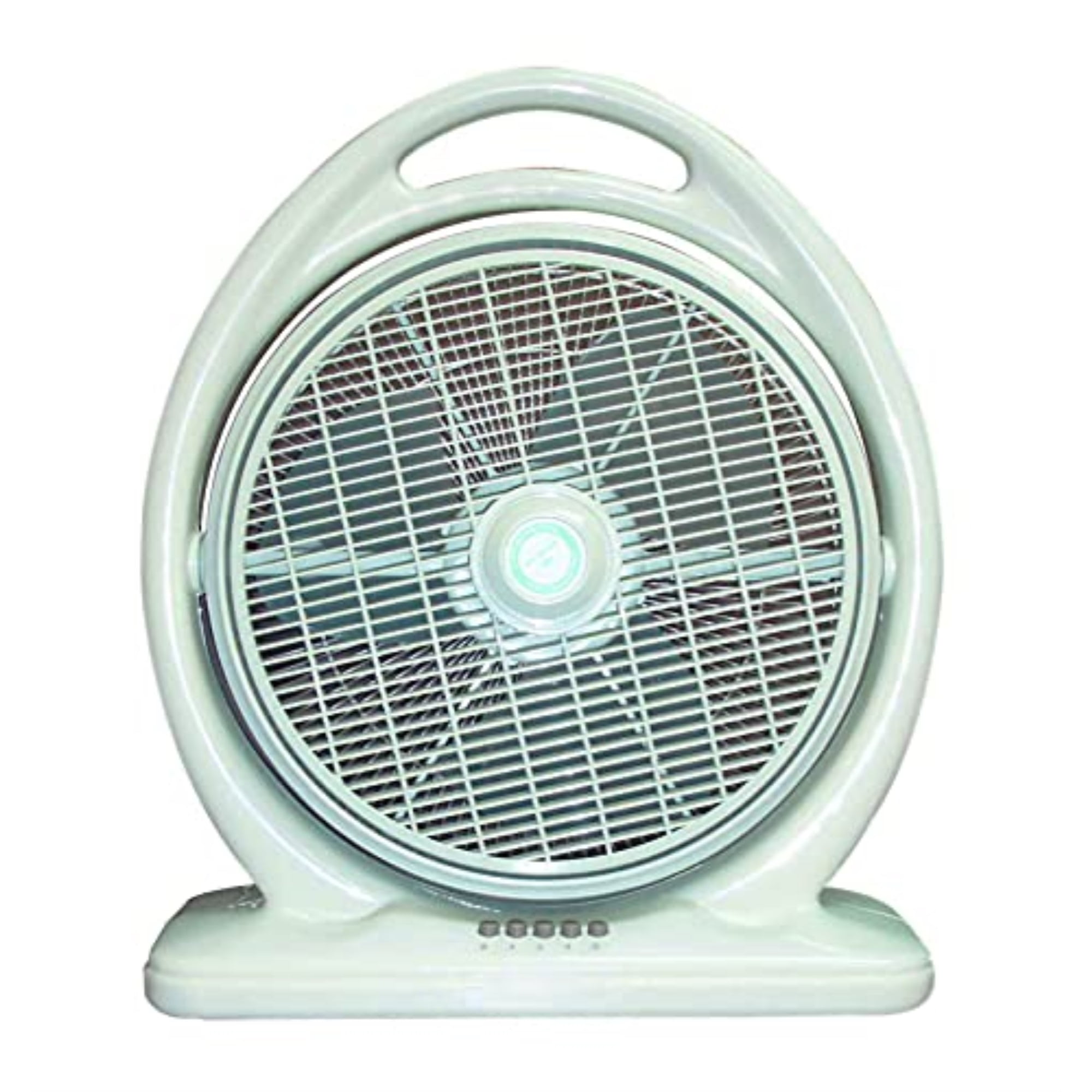 Light Olive Green 14-Inch Plastic Oscillating Table Fan