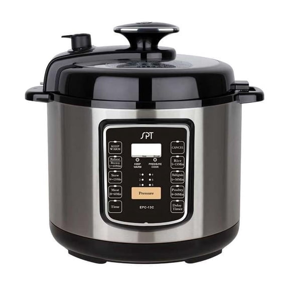 Sunpentown 6.5-Quart Stainless Steel Electric Pressure Cooker with Quick Release Button